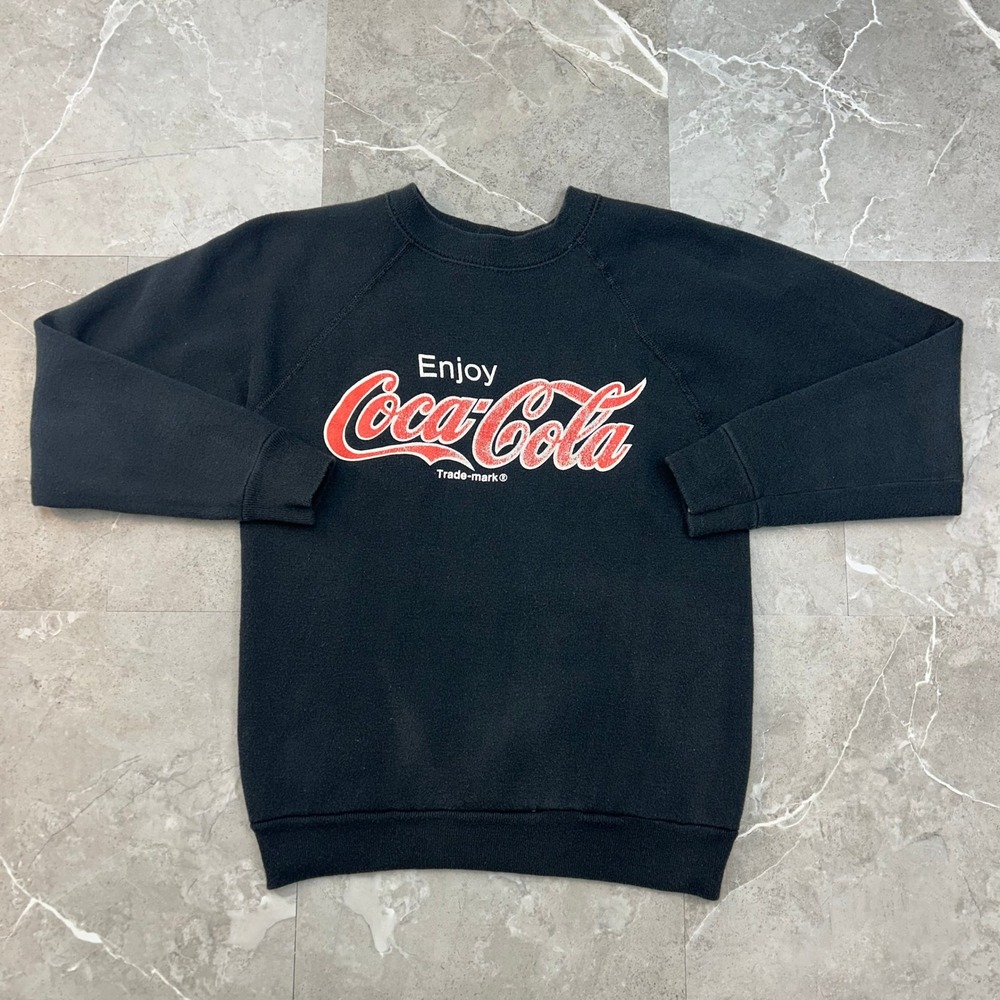 80s Vintage Coca Cola Sweatshirt Mens Small Pullover Crewneck Coke Soda Script